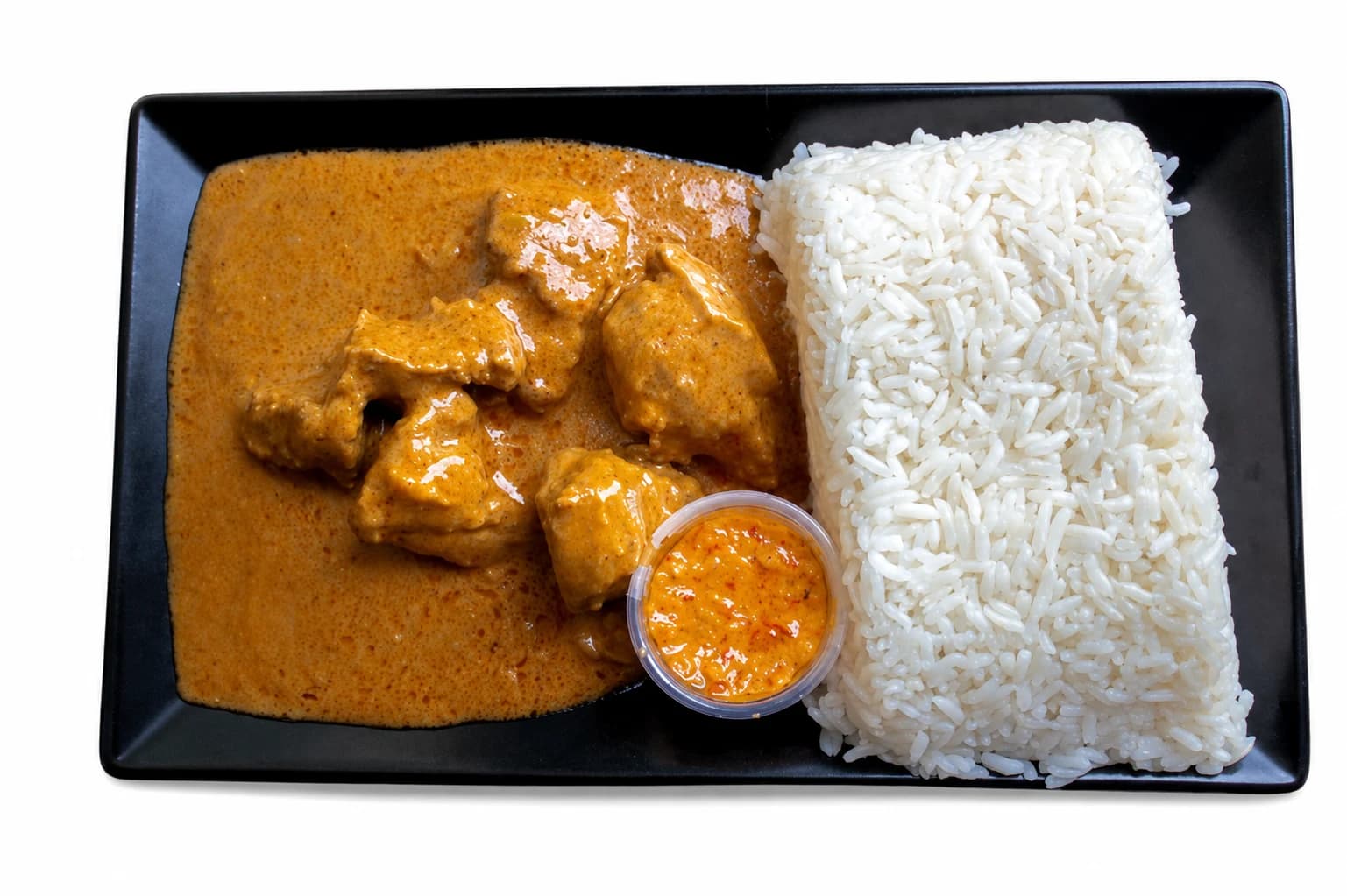 Mafé au poulet avec sauce arachide et riz blanc